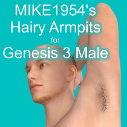 MIKE1954 has something to make you feel a little less bare!  Hairy  armpits for Genesis 3 Male is a hair prop  that fits automatically to  the G3M and follows applied morphs and movements. The opacity maps can  be edited, so all shapes are possible.