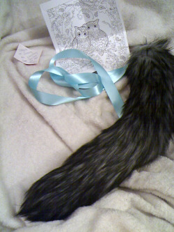 aboyandhisplushie:  Recieved the tail I won during @good-dog-girls ‘s giveaway. It’s stunning!I’ll no doubt be able to make suitable inu ears to match my wolf tail ~ Rawr! Also, owls &lt;3   Enjoy! Looking forward to seeing what you come up with!
