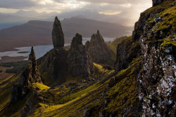 Silent sentinels (Old Man of Storr rock formations, Isle of Skye, Scotland)