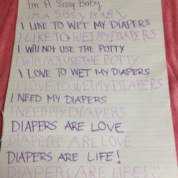 Fun times during my session today. I love playing w little sissy babies. I made this one copy each sentence w his non dominant hand. 😏 #abdl #prodomme #proswitch #mommydomme #adultbaby #sissybaby #sissyslut #knowyourplace #sessions