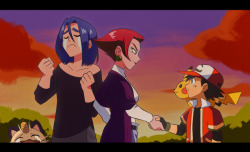 yamujiburo: Jessie: Do us a favor and become be the very best, you hear? It’s more impressive to say a Pokémon master made us blast off countless times rather than some random kid.  Ash: Sure. Only if you stay out of trouble. Jessie: No promises *wink*