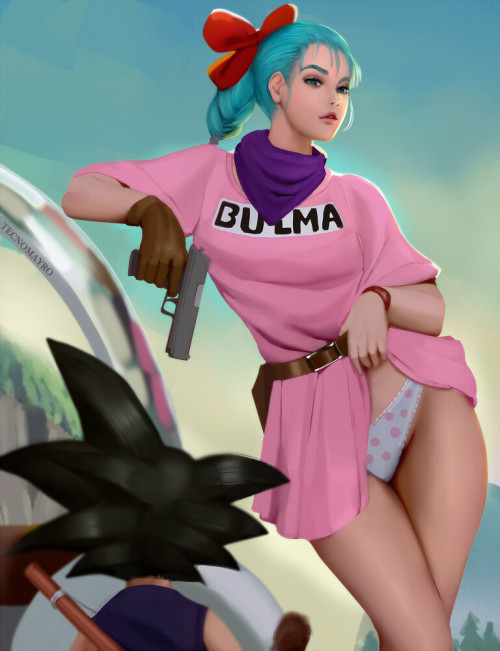fantasy-scifi-art:  Bulma and Goku by Tecno C: 