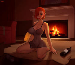 incaseart:Finally! This is done. Two days late. Sorry for that. Lovely miss Portia being all hot on a rug. patreon.com/InCaseArt
