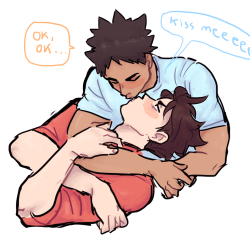 shounenkings:  some super gay shit… oikawa is demanding and iwa kind of begrudgingly loves it somewhere deep inside full sizes 1 | 2 | 3  