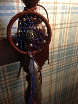 Dream catcher on my bedpost lalalalaaalalaaaa I&rsquo;m so proud of myself for making this one