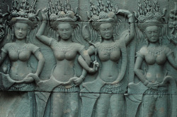 Sculpture of a topless Cambodian woman, by Lance Webel.