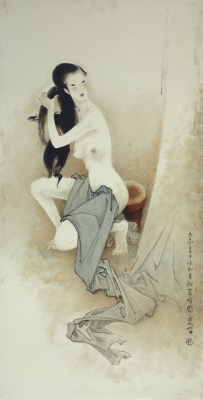   Setelah Mandi (After the Bath), by Lee Man Fong, via MutualArt.   