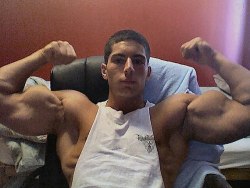 theruskies:  He’s amazing! Look at His huge biceps! Teen muscle dominant, male beast I Get A Kick Out Of Russian Guys 