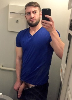 bravodelta9:  Stereotypical airplane lavatory dick pic. I posted this on Twitter first, so it’s probably already on tumblr via some random porn tweet blog.