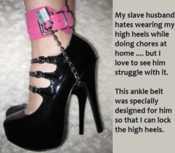 rubbersissykate:  I hope Master locks me in my heels.  Locked in heels is such a turn on