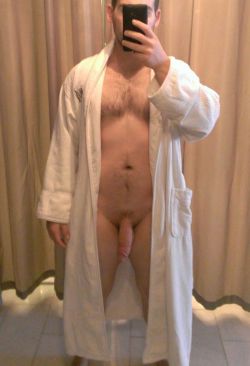 bigdbob:  Just found this pic the other night from my last vacation. I do love a nice robe.