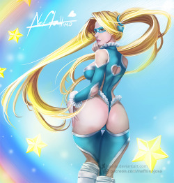 neftalihinojosa:  I think this month is Street Fighter month! Here is another illustration featuring everyone’s favorite blue costumed wrestler: Rainbow Mika! Thanks for viewing! 