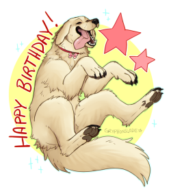 pigeon-latte:  HAPPY BORFDAY CHICA!! 🎉🎉🎉 Can’t believe this silly puppo is 3 years old!! Such a sweetheart, really happy I’m able to watch her grow up with everyone else in the community! 💕