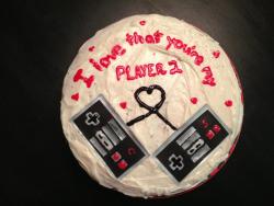 gamefreaksnz:  GF baked me a cake for our 1 year anniversary. I think shes a keeper…