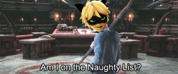 checkyesbraixen:  Idk but when i think about Chat Noir meeting Santa all i can think is Jack Frost and North😂😂😂
