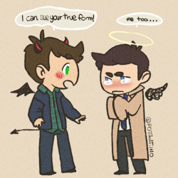 fottantuno:  X Well, first of all I want to thank the cuties who reblogged or liked my drawings. It means a lot to me. Speaking about destiel, this drawing has now 1000 notes, this one has 800 notes and this one has 1500 notes! I am so happy that I want