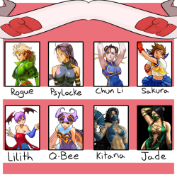   Fighting Game Girl Poll! Like the last poll, 1st place will be nsfw, while 2nd place is sfw.https://www.strawpoll.me/17138712