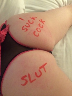 sissiesouted:  mistress-money:  Next one will be a fully body shot!  More sexy sissy slut graffiti 💦😁