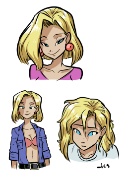 iancsamson: Sketch Batch! This time, got some Android 18, some City of Reality, some Rule 63, and some demons!  