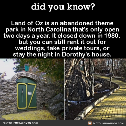 did-you-kno:   When Land of Oz first opened, it was very popular and one of the top attractions in the area.  Apparently Debbie Reynolds was there. But it was tied to another investment that fell flat, and one of the owners passed away, so eventually
