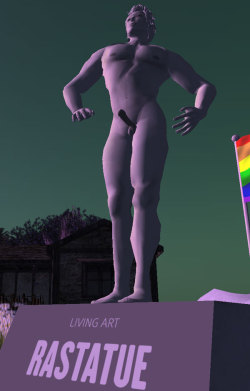 My friend Mirco Dinzeo-Knight was nice enough to create this custom pedestal for me in Second Life, complete with my name etched into the base. And the owner of the Midnight Museum sim, Knight Rodenberger, was kind enough to create an â€œArtâ€ tag I
