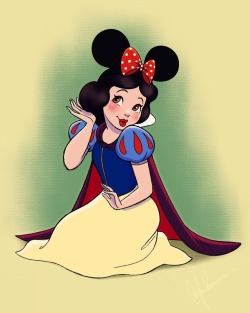 dylanbonner:🍎Snow White 🍎 Here is the latest entry to the Mickey Ears series! 5 more characters are coming this week!! 😋 Stay tuned!!!!