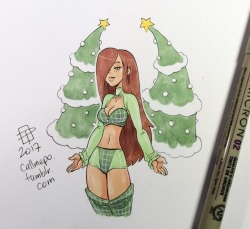 callmepo: Tiny doodle of Victoria’s Secret Alt Angel Wendy.  Was out all day but needed something to wind-down with. More of a holiday theme this time.  [Come visit my Ko-fi and buy me a coffee green tea!] 
