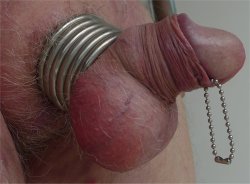 chain in pierced cock