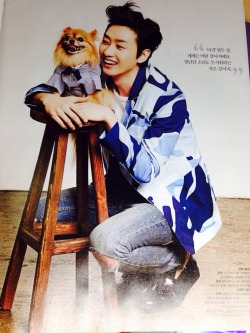  The Celebrity Magazine with Eunhyuk and Choco   The ‘tap tap’ sound of her footsteps that approach him as he’s falling asleep for an afternoon nap; Eunhyuk says he feels more comfortable when she lies next to him on the sofa. Even when they look