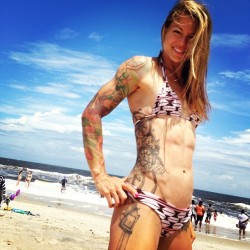 noisytattoogirls:  Christmas Abbott, CrossFit Athlete and coach as well as a NASCAR pit crew member (XPost /r/NSFWSports)