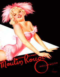Beautiful Alberto Vargas cover art featured on the 1959 souvenir program of Frank Sennes’ ‘MOULIN ROUGE’ nightclub; located in Hollywood, California..
