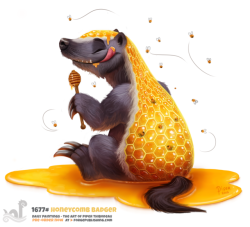 cryptid-creations:  Daily Painting 1677# Honeycomb Badger by Cryptid-Creations  Preorders Open for “Daily Paintings Book” Store Link: http://forgepublishing.com/shop/ Twitter  •  Facebook  •  Instagram  •  DeviantART   