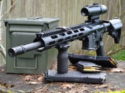 gunrunnerhell:  AR-15 Setup Nice overall rifle build. Been thinking of getting the BattleComp for my AR-15 build. Anyway the owner was nice enough to list the parts for his rifle. Tactical Innovations Lower Receiver Colt Upper WMD Nickel Boren BCG Magpul