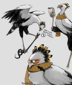 tio-trile:  Aziraphale as a secretary bird though 