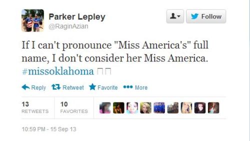 Porn Pics dumbesttweets:  Congratulations to Miss America