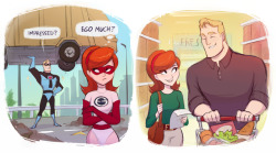 mistrel-fox:I’m back with more Incredibles fanart! you can tell I’m still obsessing over a thing hard when I start drawing fanart for a prequel book %) seriously though, if you love Incredibles and still haven’t read ‘A Real Stretch’, go read