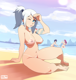 Some naked beach Howler (how original of me)Style for this piece was inspired by あっちょ’s super cute art ^w^