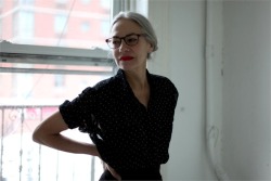 gurl:  misswallflower: American Apparel’s newest model, age 62. There was something so compelling about Jacky’s look and energy when we first spotted her in a New York restaurant this winter, we introduced ourselves and pulled up a chair. During a