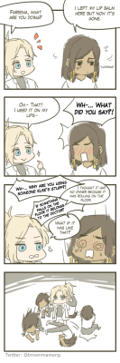 gay-for-pharmercy: Original source: https://twitter.com/brownmameng/status/777857172054999042 by @brownmameng Please support the artists by liking/retweeting/reblogging the original art. Translated for the Pharmercy subreddit.   