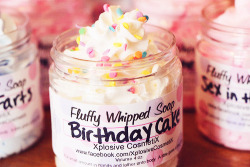 tinysubkitten:  jameswesleys:  Fluffy Whipped Soap is creamy, luxurious, and a treat for your skin. A little goes a long way. You only need a little bit and lather away. Can use as a shaving cream and will leave a soft moisturizing feel to your skin. 
