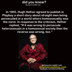 headhunterx:  thattallsummonerguy:  oliasis:  notyour-sidekick:  kleenexwoman:  did-you-kno:  Source  I have a few copies of “Playboy” from the 1970s stashed away somewhere. One of them has a letter where a guy writes in saying, “I met this really