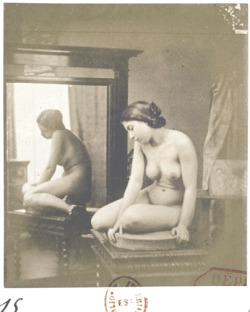realityayslum:  Louis Camille D’Olivier  Nude sitting on table, 1853-1856 