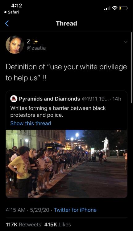 dontwantthenextcommanderiwantyou:  twitblr:Real life solidarity. There are 2 types of white people: White people who form the frontline to prevent police brutality… and white people who stand on the sideline watching black people get killed