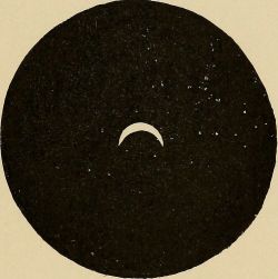  fig. 79. partial solar eclipse, photographed by king alphonso xiii of spain, may 28, 1900. astronomy for amateurs. 1904. 