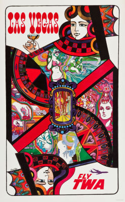 vntgtravel:  TWA Las Vegas Travel Poster (1960s)Illustrator David Klein’s (1918-2005)