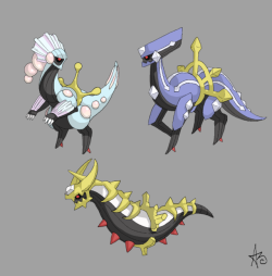 rupted: Kofi Request - Gen 4 Creation Trio redesigns. I’m not gonna lie, this wasn’t really fun to work on. I think I’ve mentioned it multiple times, but legendary pokemon kinda bore me, not just design-wise but even in theory.  Anyway, I kept