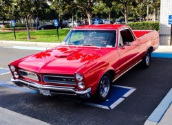 hotrodzandpinups:  taylormademadman: 1965 Pontiac GTO (El Camino). First 1 I have ever seen,but I like it. Check Out My Archives for High Definition,Muscle Cars,Hotrods,Ratrods,Kustoms,Trucks,Motorcycles,Abandoned Vehicles,Trains,Animals,etc.♠🇨🇦♠