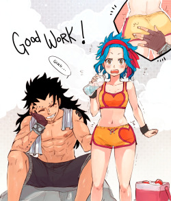 rboz:  Working out with Gajeel and Levy.A