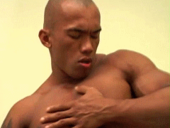 asianmusclemaster:  Asian Muscle Master can’t help rubbing his big hard tits while serving his client with an intense bareback cock-riding like a pro Pussy Boy