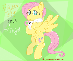 asksweettart:  I got bored since I’m waiting on my friend to do the background for both of my updates so i drew Flutters and Angel cause why not. I think it came out very good. Poses could have been better but it was just something to keep my blog updated